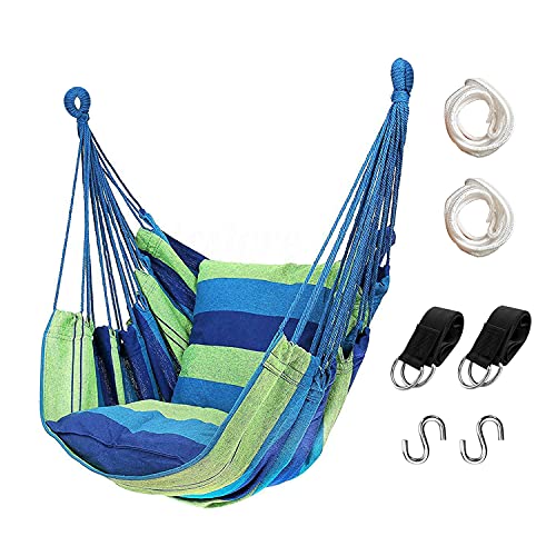 Hommtina Hammock Chair Hanging Rope Swing, Max 300 Lbs, Dark Gray W16807