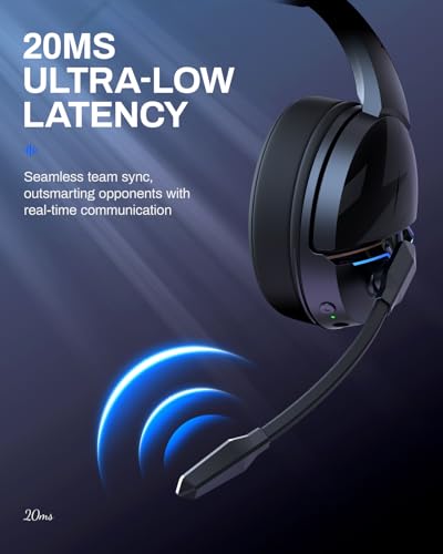 acer Wireless Gaming Headset for PS5, PC, Switch, Bluetooth 5.3, Noise Canceling Mic, Black X39806