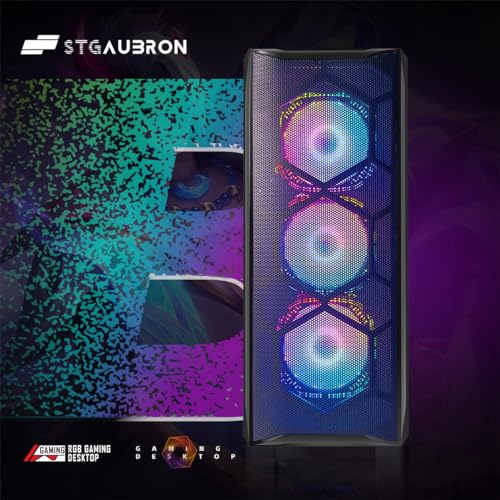 STGAubron Gaming PC Desktop, Intel Core i7, Radeon RX 580 8G, 16G RAM, 512G SSD G93438