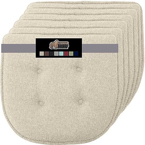 GORILLA GRIP Slip Resistant Chair Cushions, Memory Foam, Set of 2, Beige W525