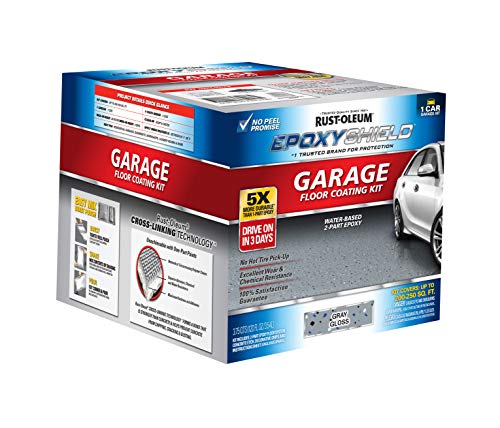 Rust-Oleum EPOXYSHIELD Garage Floor Coating Kit, 1 Car, Gloss Gray W372848