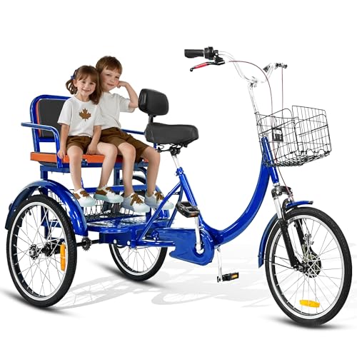 MOOITZ Adult Tricycle 20 Inch 3-Wheel Low Step-Through Cruiser Bike with Baskets X437