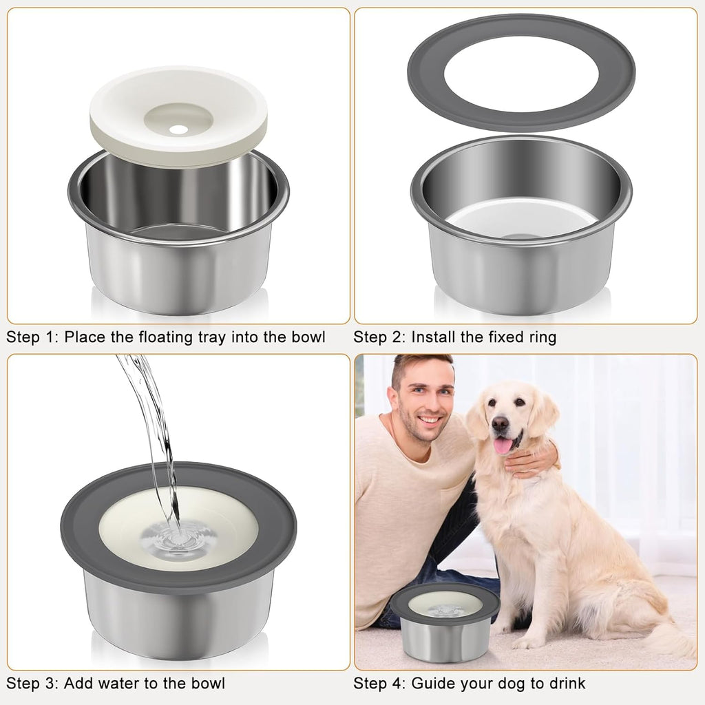Stainless Steel No Spill Dog Water Bowl, 2L R4595