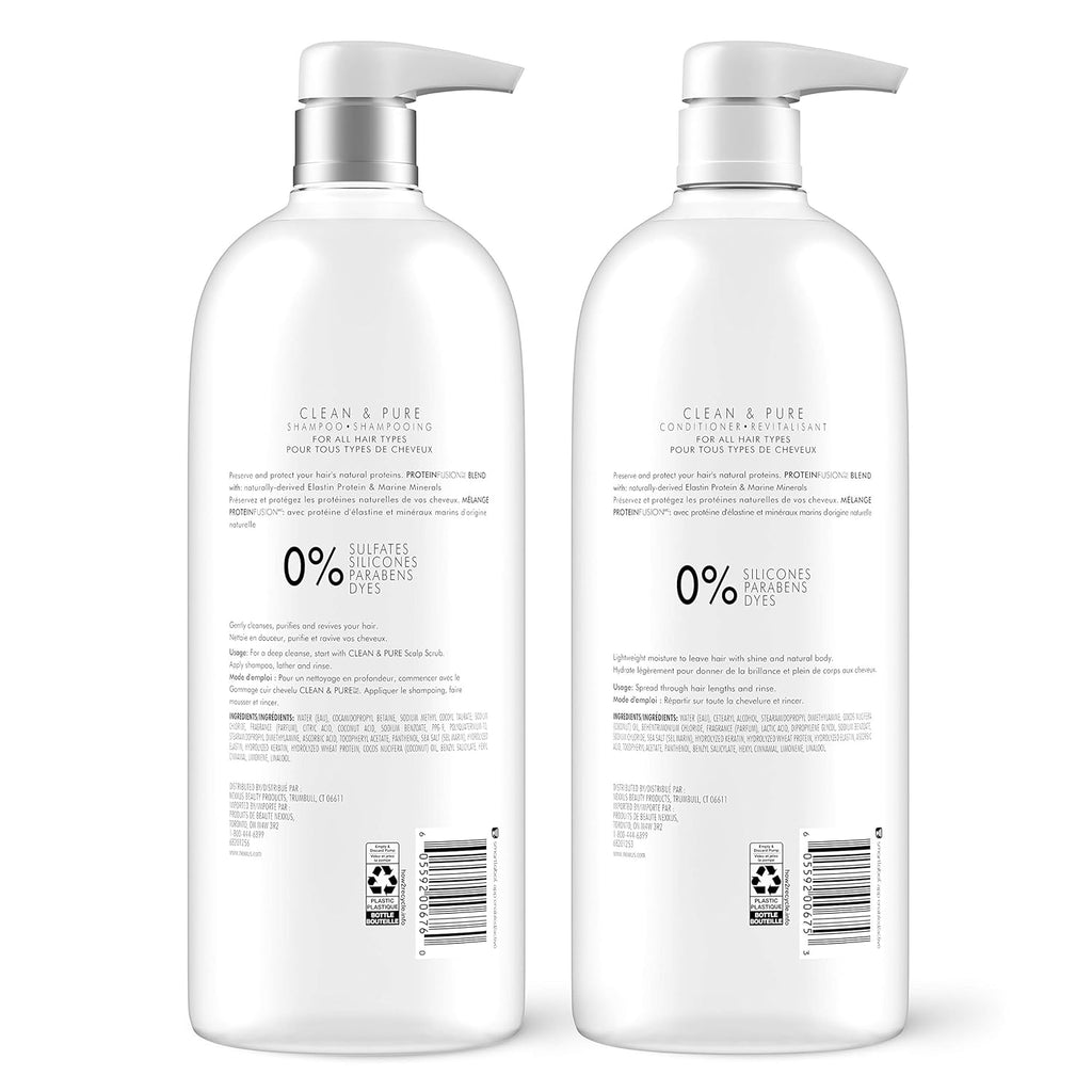 Nexxus Clean and Pure Clarifying Shampoo and Conditioner, 2-Pack, 33.8 oz G851