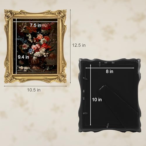 Black Vintage Picture Frame with Mat for 5x7 or 8x10 Photos E9622