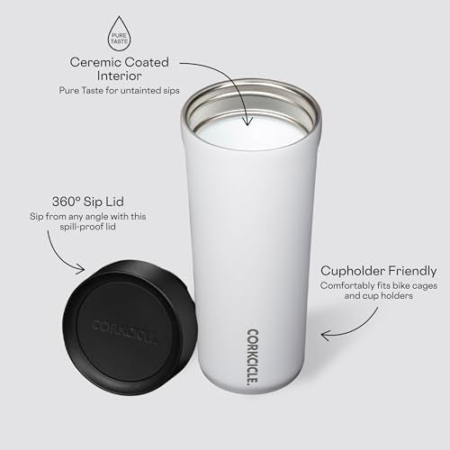 Corkcicle Commuter Cup Travel Mug Insulated Coffee Mug with Lid 17 oz Dragonfly J36810