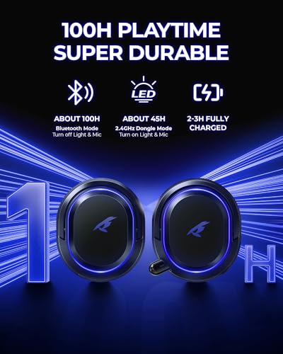 Wireless Gaming Headset 7.1 Surround Sound Bluetooth for PC PS5 PS4 Mac Switch G754169