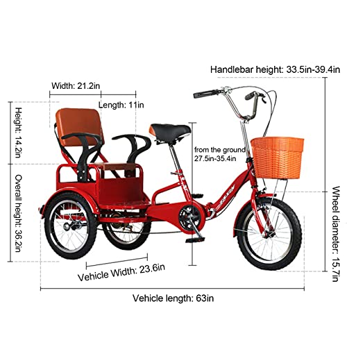 Outroad Adult Tricycle 16 Inch Foldable 3 Wheel Bike with Basket H585