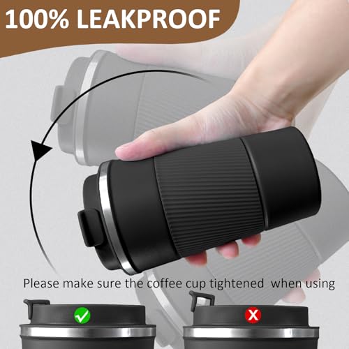 4 Pack Insulated Stainless Steel Coffee Mug with Lid, 17oz F309