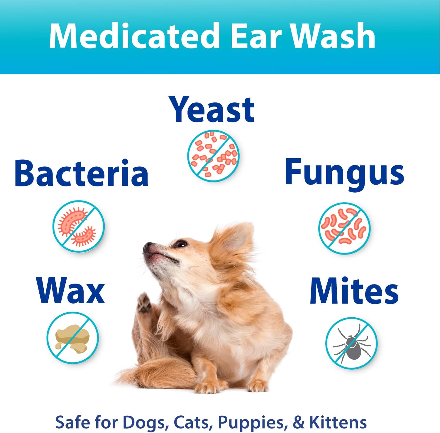 Curaseb Dog Ear Infection Treatment Solution for Itchy Inflamed Ears, 8oz U3909