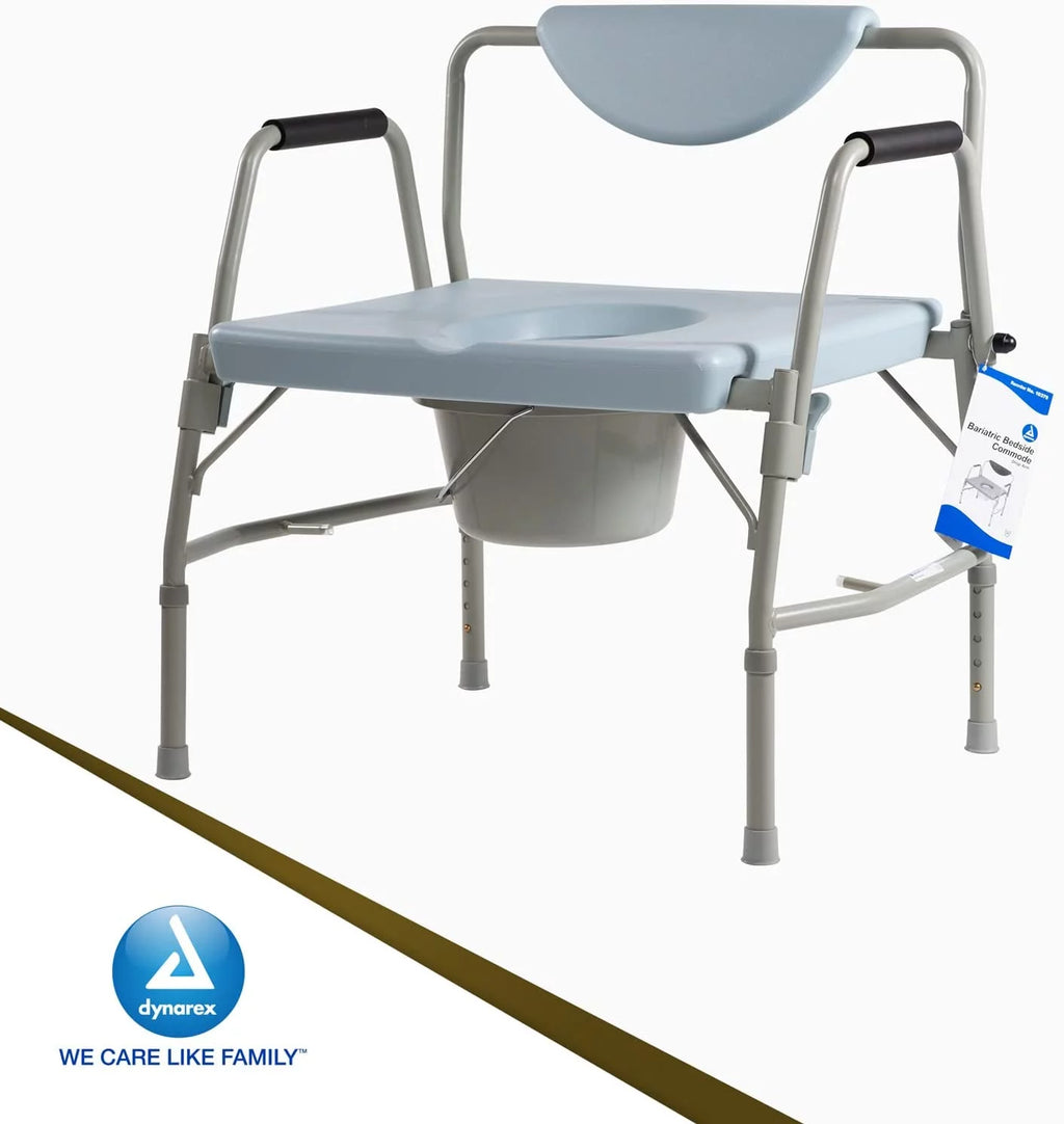 DynaRex Deluxe Bariatric Drop-Arm Commode 1000lb Capacity P6582