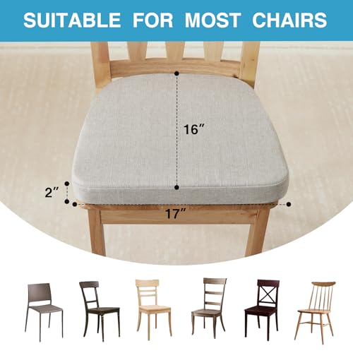 Chair Cushions for Dining Chairs Set of 4, Non Slip with Ties, Black H39445