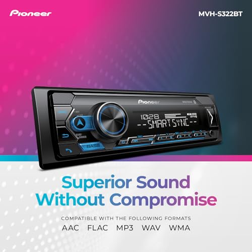 Pioneer MVH-S322BT Bluetooth Car Stereo with USB/AUX Inputs O800203
