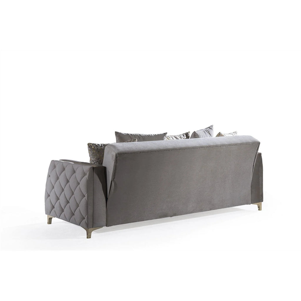 Lust Modern Sofa with Wood Frame and Under-Seat Storage, Taupe Q61227