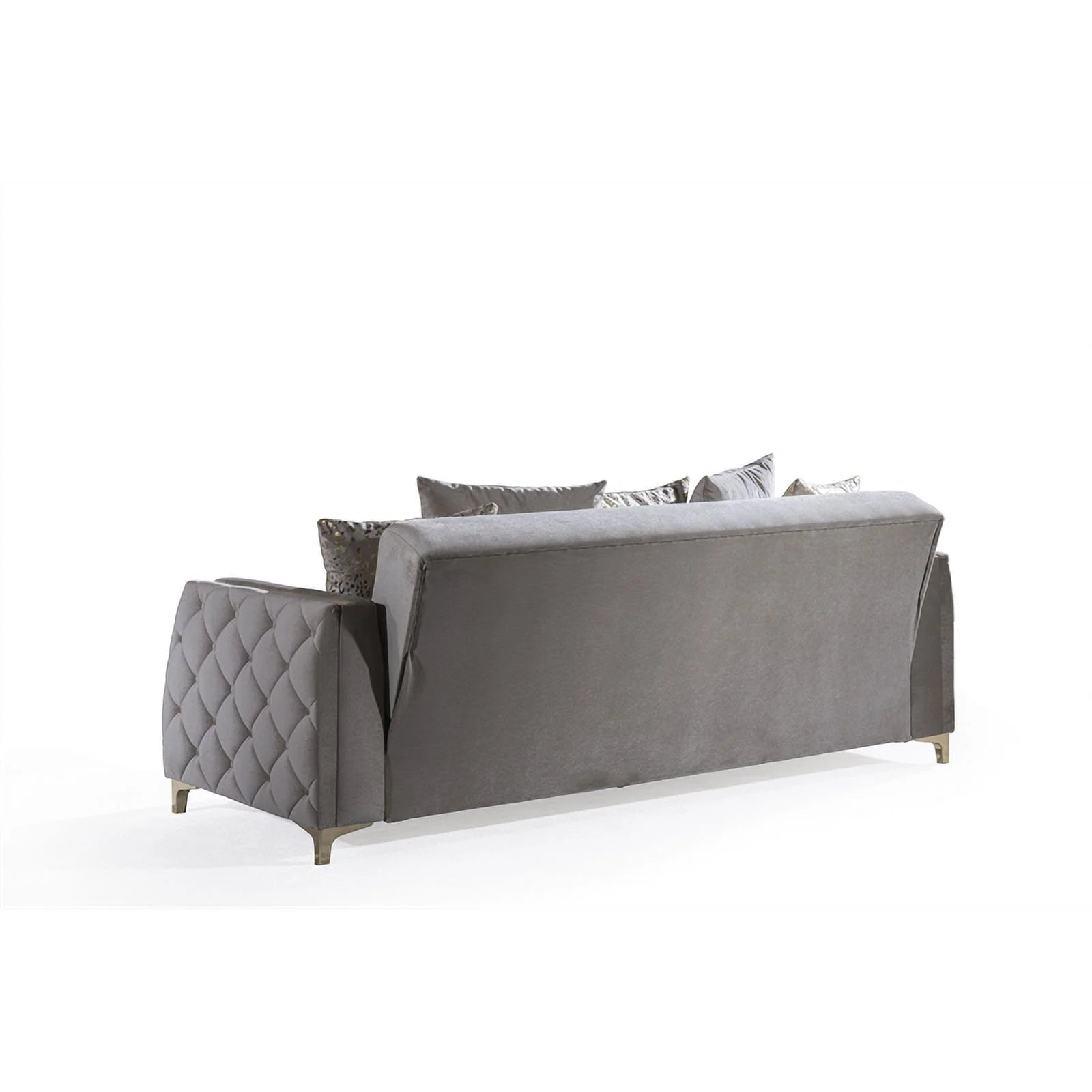 Lust Modern Sofa with Wood Frame and Under-Seat Storage, Taupe Q61227