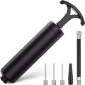 Ball Pump, Ball Pump for Sport Balls, Soccer Ball Pump with 3 Needles, Nozzle, Extension Hose, Complete Hand Pump Kit Perfect for Volleyball, Basketball, Rugby, Balloon, Push & Pull Inflator System