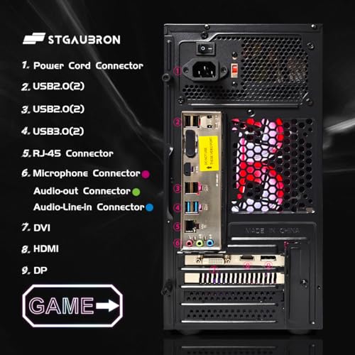 STGAubron Gaming PC Desktop, Intel Core i7, Radeon RX 580 8G, 16G RAM, 512G SSD G93438