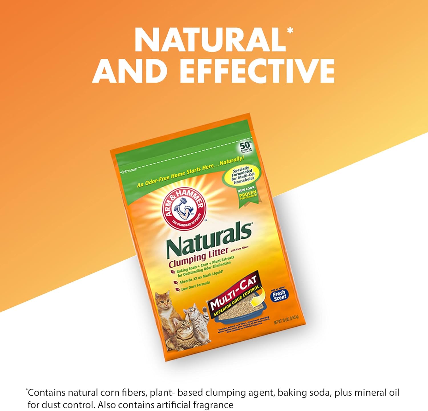 ARM HAMMER Naturals Cat Litter, Multi Cat, 18lb G7843