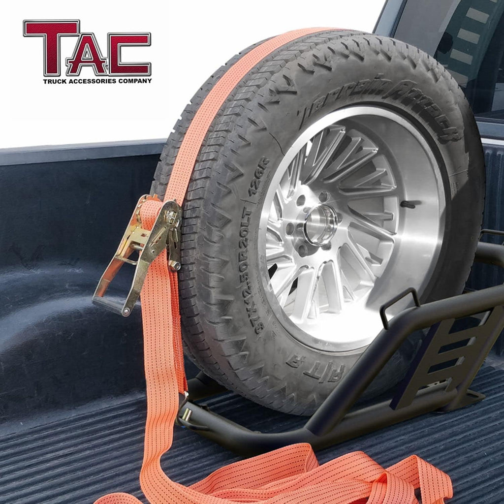 TAC Universal Spare Tire Carrier for 40 inch Truck Bed, Heavy Duty Black K191206