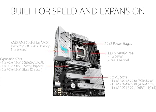 AMD Ryzen 7 7800X3D Desktop Processor with ASUS ROG Strix B650E-F Gaming WiFi Motherboard M47349