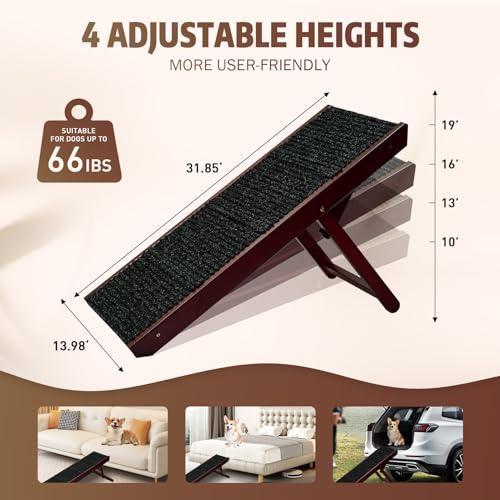 Folding Dog Ramp for Bed, Car, Portable Pet Ramp with Non-Slip Surface I641