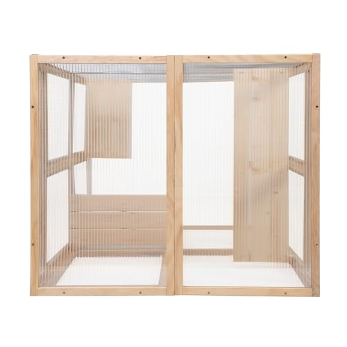 ISDAY Extra Large Wooden Outdoor Cat House with Waterproof Roof and 7 Platforms R874