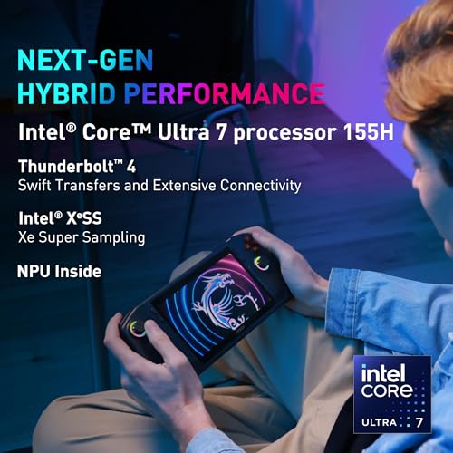 MSI Claw PC Gaming Handheld: Intel Ultra 7, 7" FHD 120Hz, 16GB, 512GB, Win 11 H32341