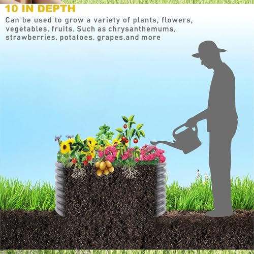 4 Pack 3x3FT Round Galvanized Raised Garden Bed for Vegetables Q3134
