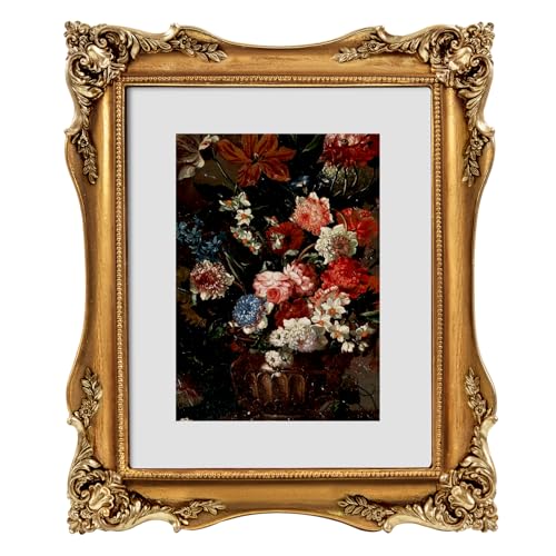 Black Vintage Picture Frame with Mat for 5x7 or 8x10 Photos E9622
