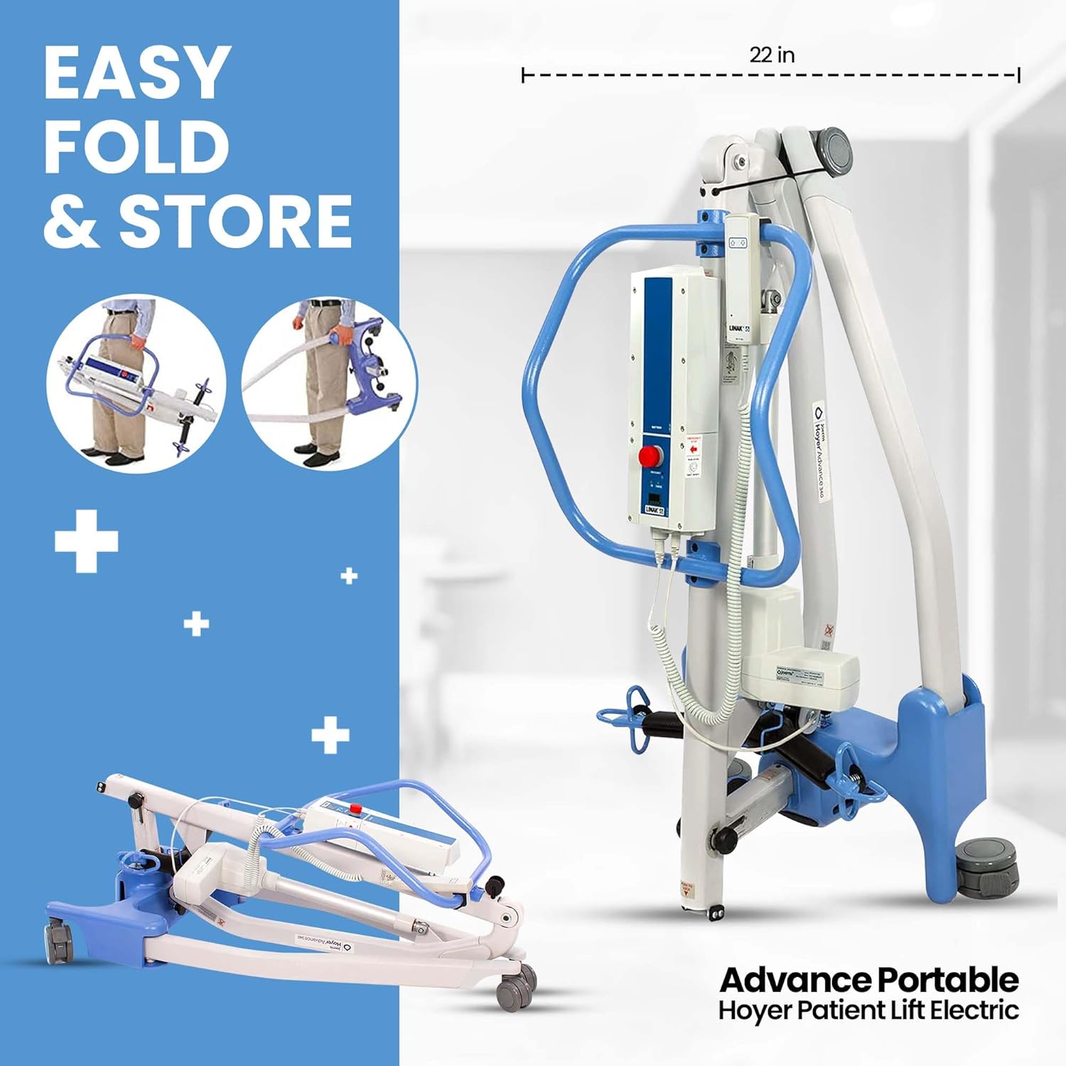 Joerns Hoyer Advance Portable Patient Lift, Electric, 340 Lbs Capacity B2203