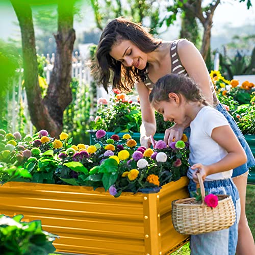 Land Guard Galvanized Raised Garden Bed with Legs, 48×24×32in Metal Elevated Planter Box Z11926