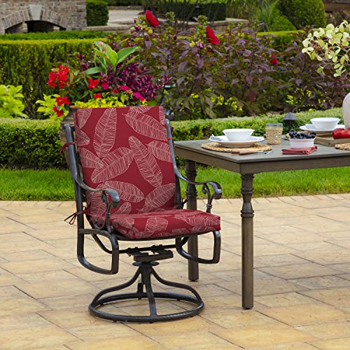 Arden Outdoor Dining Chair Cushion, 20 x 20, Rain-Proof, Peacock Blue Green Texture J4105