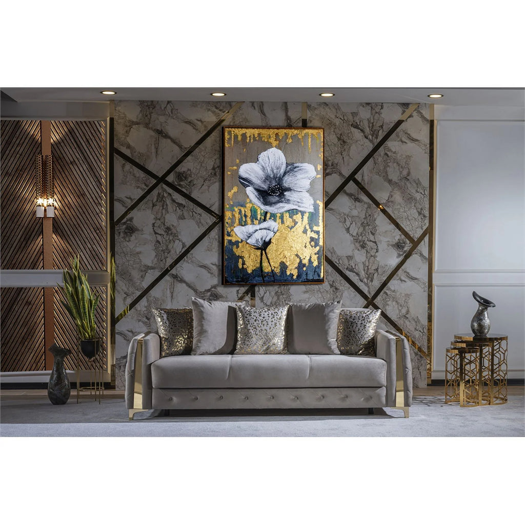 Lust Modern Style Sofa Made with Wood & Under-seat Storage in Taupe