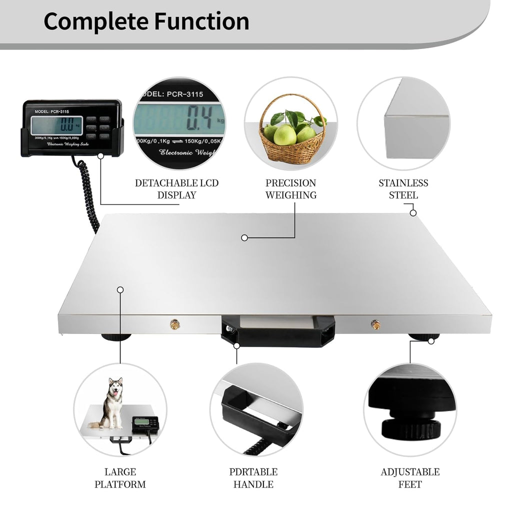 Digital Livestock Scale 660Lbs Stainless Steel Platform Veterinary Scale S3102