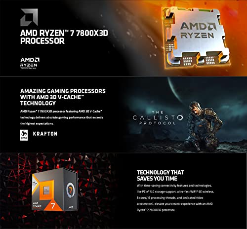 AMD Ryzen 7 7800X3D Desktop Processor with ASUS ROG Strix B650E-F Gaming WiFi Motherboard M47349