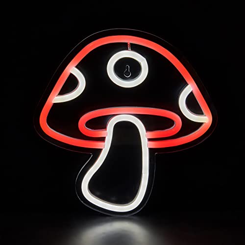 LED Neon Mushroom Sign USB Powered Night Light for Kids Room Decor F370