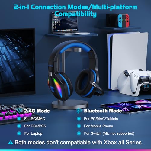 FC100 Wireless Gaming Headset with Microphone for PS5, PS4, PC, Mac, Switch P7184