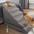 Foam Dog Stairs & Steps Ramps for High Beds 30-36 inches High Tall, LitaiL 6 Step Pet Stairs/Steps for High Beds 30 inch Large Dogs, Non-Slip Dog Ramps for Small Dogs, for Older Dogs/Cats Injured