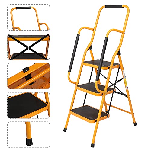Winado 2 Step Ladder with Handrails, 500LBS Folding Step Stool O203913