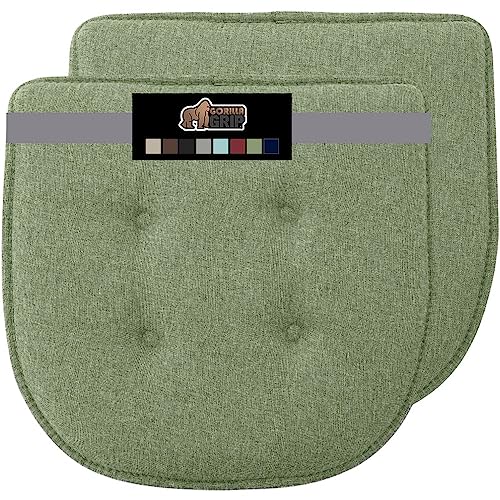GORILLA GRIP Slip Resistant Chair Cushions, Memory Foam, Set of 2, Beige W525