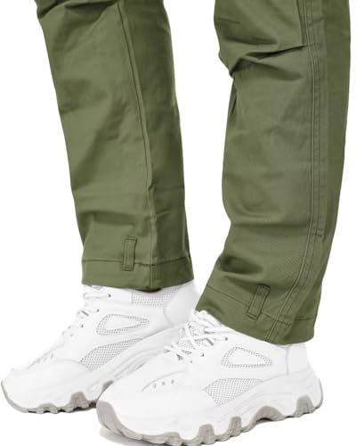 AKARMY Women's Relaxed Fit Cargo Pants with Zipper Pockets U989684