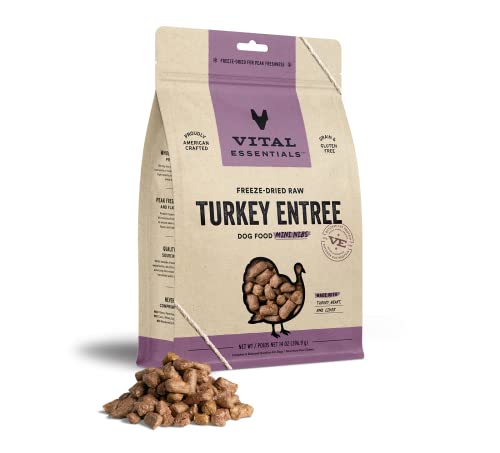 Vital Essentials Freeze Dried Raw Dog Food, Turkey Mini Nibs Entree, 5.5 oz