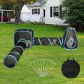 BWOGUE Outdoor Cat Enclosures for Indoor Cats, 4 in 1 Outdoor Cat Tent with Tunnel Portable Pop Up Visual Mesh Cat Outside Playhouse for Cats Puppy Small Animals, Total Length 9.45FT