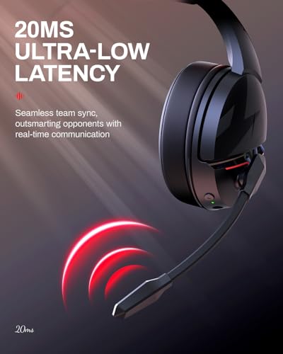 acer Wireless Gaming Headset for PS5, PC, Switch, Bluetooth 5.3, Noise Canceling Mic, Black X39806