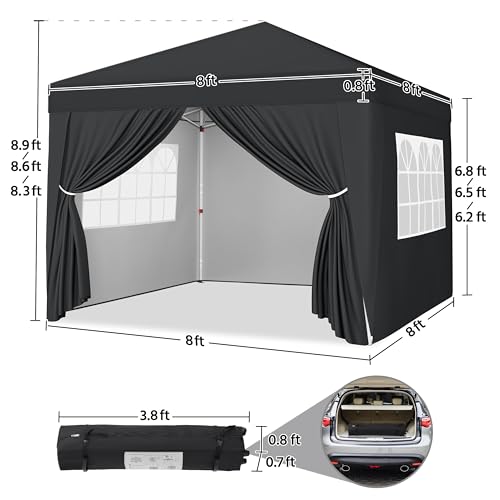 Yaheetech 10x10 Pop Up Canopy with 4 Removable Sidewalls, White F109731