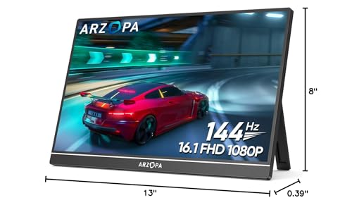 ARZOPA 16.1'' 144Hz Portable Gaming Monitor, 1080P FHD, HDR L526