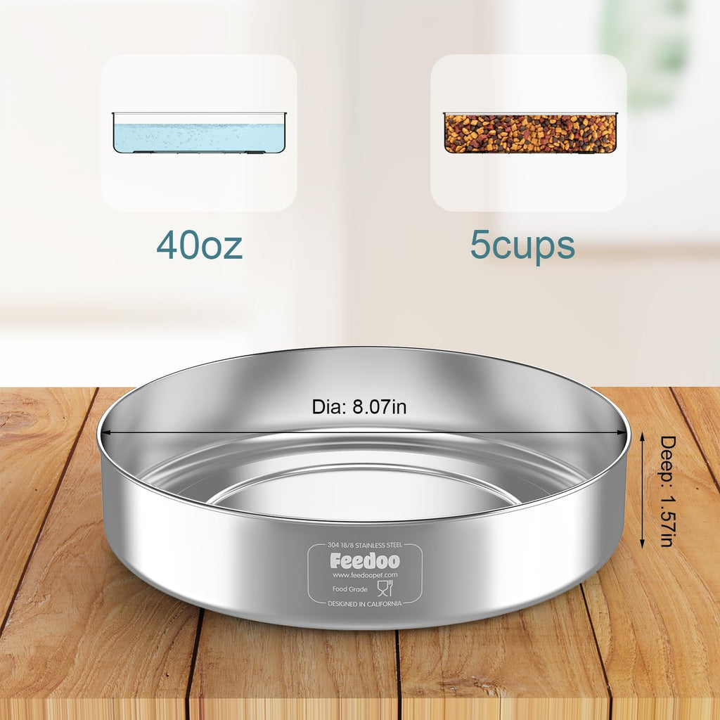 Stainless Steel Dog Bowl with Non-Slip Rubber Base, 42oz J999447