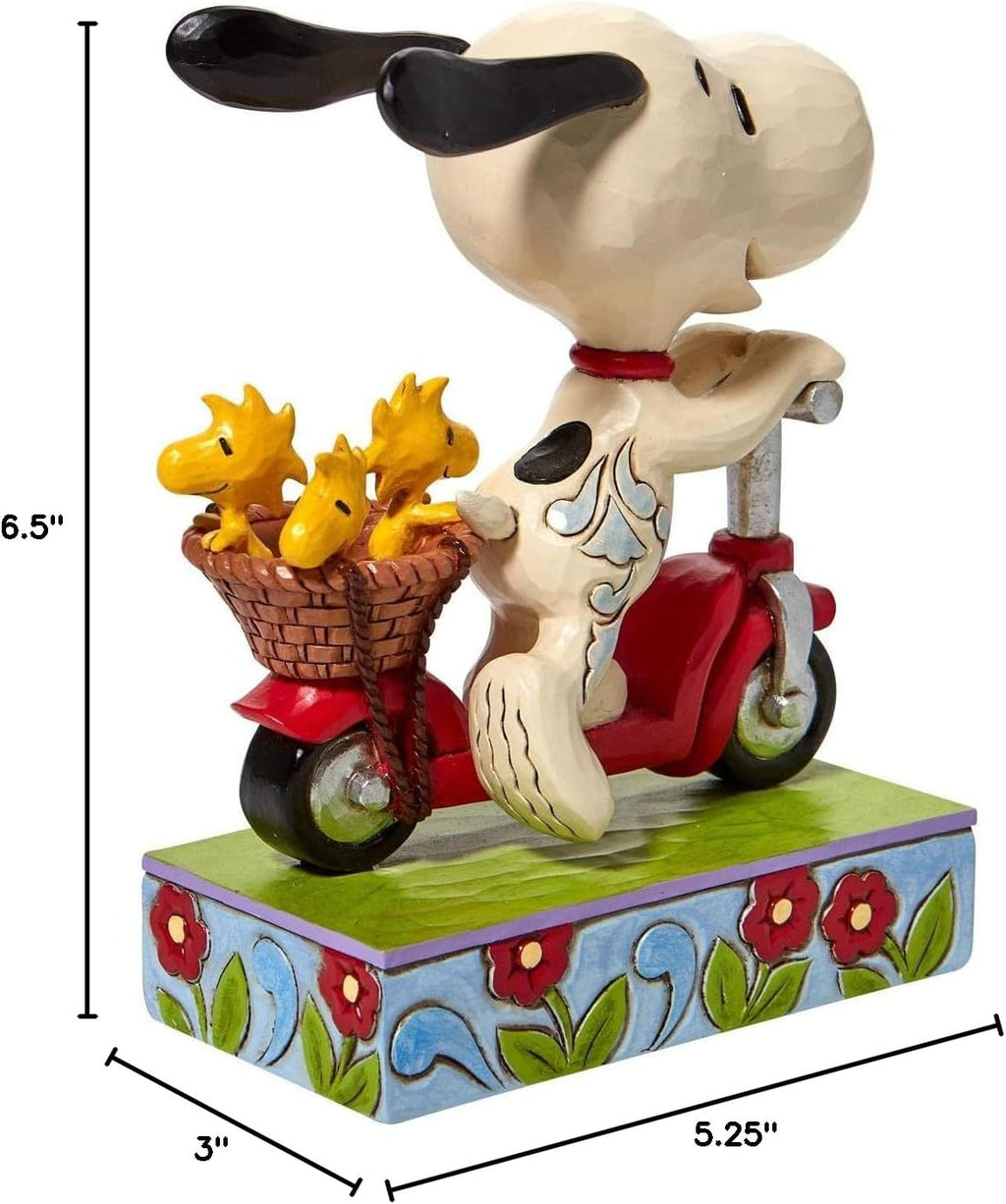 Peanuts by Jim Shore Snoopy and Woodstock Scooter Figurine, 6.5 Inch R90107