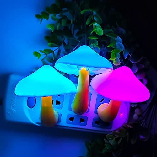 AUSAYE 5Pack Sensor LED Night Light Plug in Mushroom Lamp for Bedroom G797882