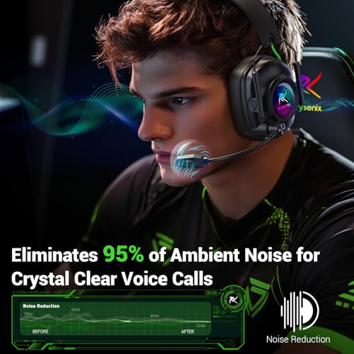 Wireless Gaming Headset with Noise Canceling Mic for PC, PS5, PS4, Switch, Mac B84241